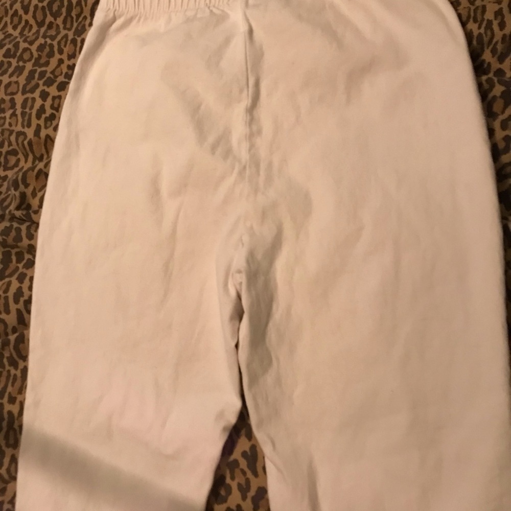 Route 66 size large white cropped stretch flat front elastic waist denim legging - Picture 7 of 12